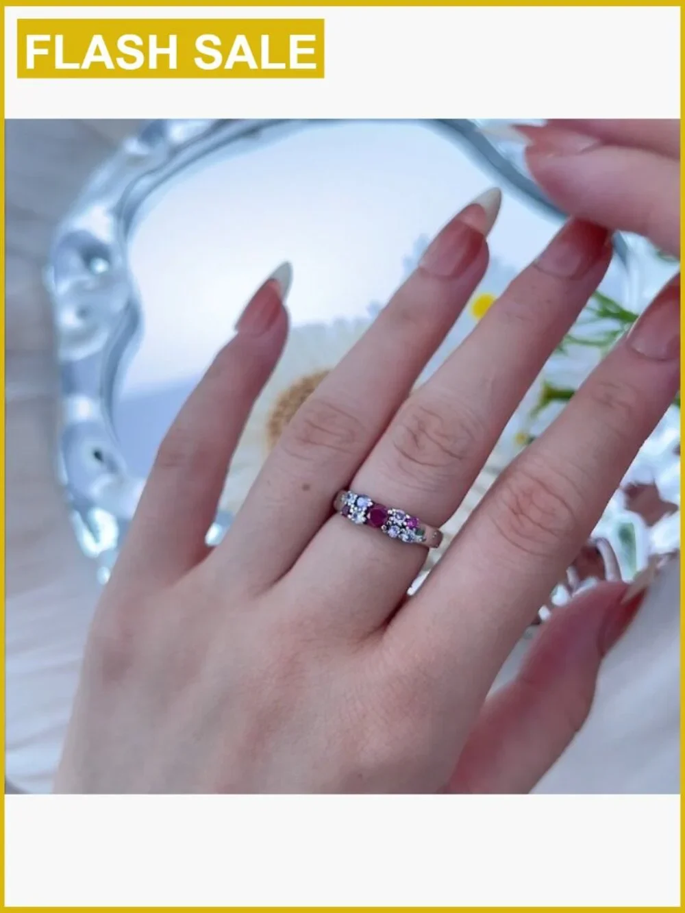 Stackable Eternity Ring Set CZ Stones Size 6-9